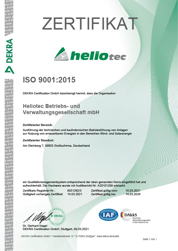 2018 03 13 Dekra Zertifikat QM ISO3001 2015
